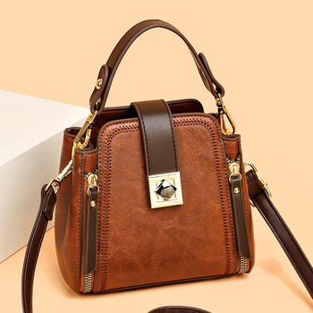 Sunshine Holy Emperor PU bucket torba, srednje veličine, print s kontrastnim bojama, naramenica i crossbody za svakodnevnu uporabu