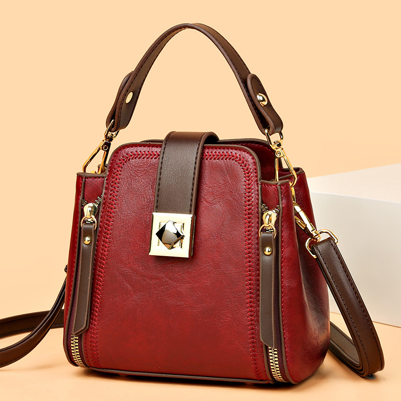 Sunshine Holy Emperor PU bucket torba, srednje veličine, print s kontrastnim bojama, naramenica i crossbody za svakodnevnu uporabu