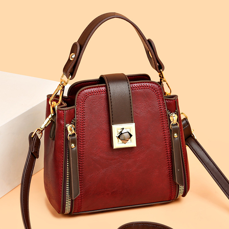 Sunshine Holy Emperor PU bucket torba, srednje veličine, print s kontrastnim bojama, naramenica i crossbody za svakodnevnu uporabu