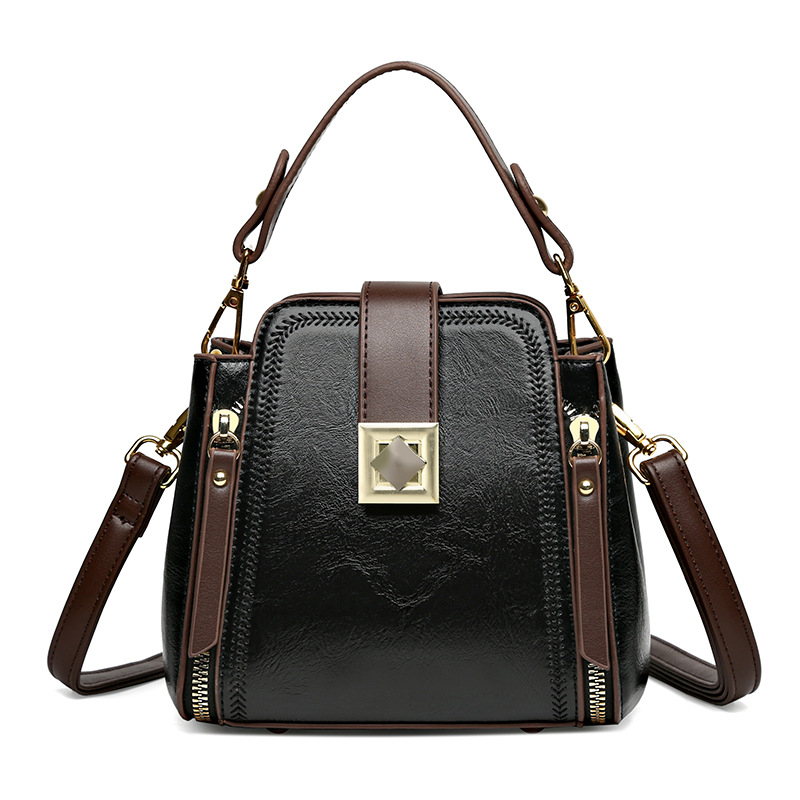 Sunshine Holy Emperor PU bucket torba, srednje veličine, print s kontrastnim bojama, naramenica i crossbody za svakodnevnu uporabu