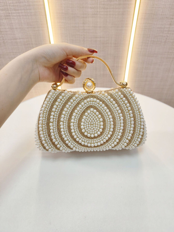 Večernja torbica s perlama i dijamantnom ukrasom, klutch torba, novčanik, uz rame ili crossbody remen