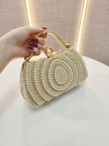 Večernja torbica s perlama i dijamantnom ukrasom, klutch torba, novčanik, uz rame ili crossbody remen