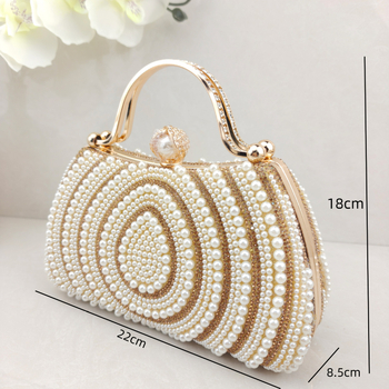 Međunarodna večernja torbica s dijamantima i perlama, elegantna clutch torbica za haljine, svestrana torba s lancem za bankete