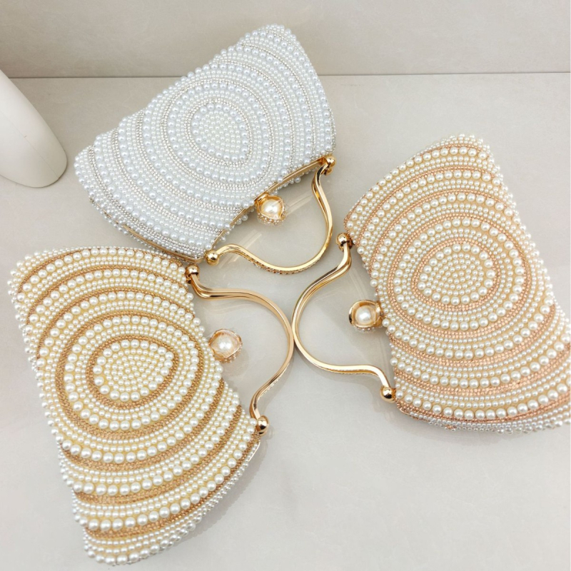 Međunarodna večernja torbica s dijamantima i perlama, elegantna clutch torbica za haljine, svestrana torba s lancem za bankete