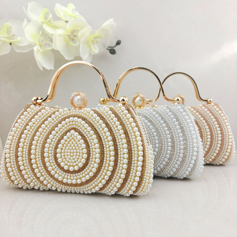 Međunarodna večernja torbica s dijamantima i perlama, elegantna clutch torbica za haljine, svestrana torba s lancem za bankete