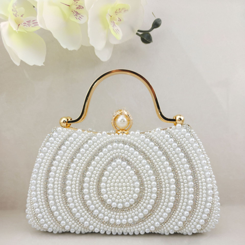 Međunarodna večernja torbica s dijamantima i perlama, elegantna clutch torbica za haljine, svestrana torba s lancem za bankete