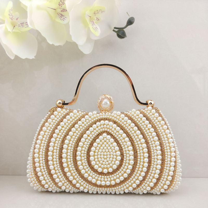 Međunarodna večernja torbica s dijamantima i perlama, elegantna clutch torbica za haljine, svestrana torba s lancem za bankete