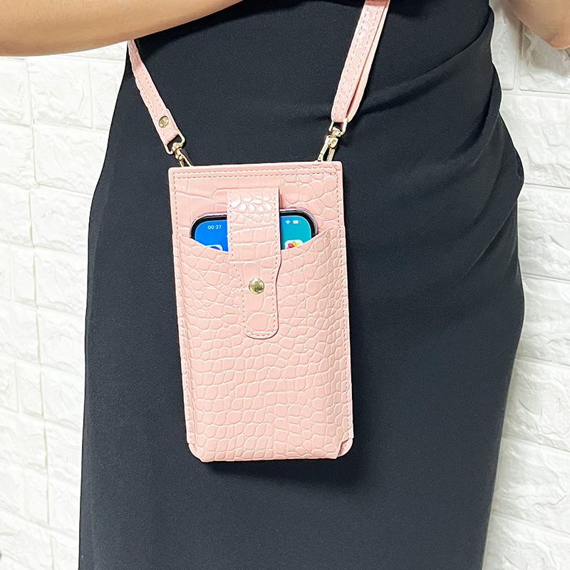 Mini torbica za telefon s uzorkom krokodila, držač kartice, ramenski/crossbody remen s kopčom, kožna futrola za telefon, ženski novčanik
