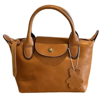 Ženska torbica od kože s rastlinskim premazom, prava koža, mini crossbody torba u obliku dumpling