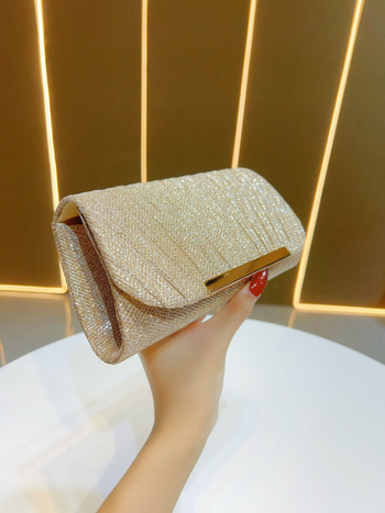 Novi stil – lagana luksuzna plisirana clutch torbica za žene, mala večernja torbica za rame ili crossbody