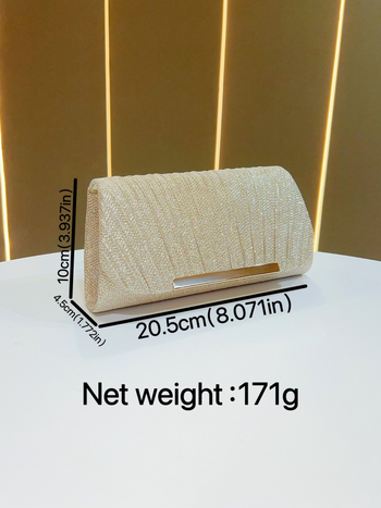 Novi stil – lagana luksuzna plisirana clutch torbica za žene, mala večernja torbica za rame ili crossbody