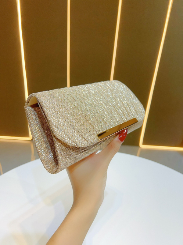 Novi stil – lagana luksuzna plisirana clutch torbica za žene, mala večernja torbica za rame ili crossbody