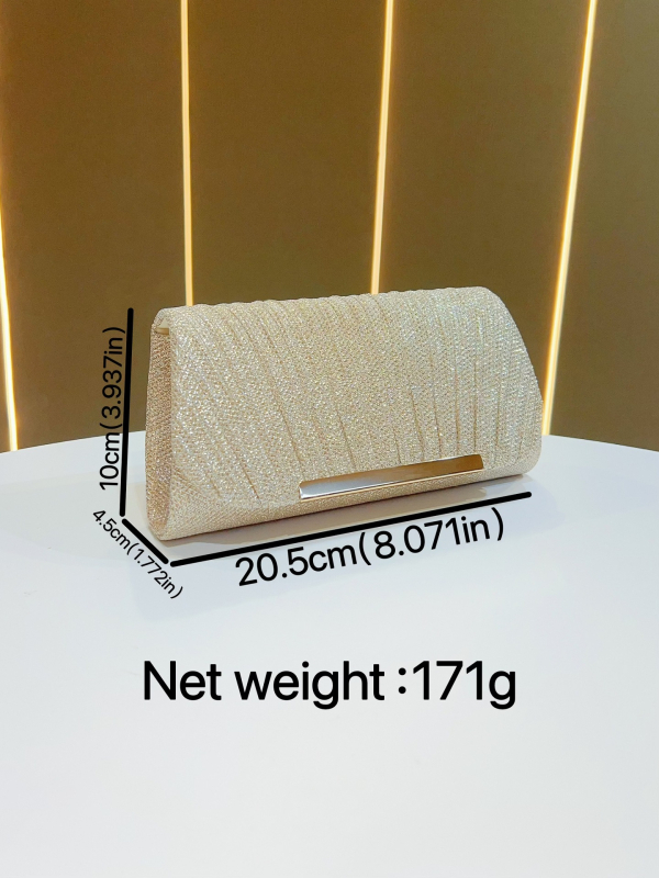 Novi stil – lagana luksuzna plisirana clutch torbica za žene, mala večernja torbica za rame ili crossbody