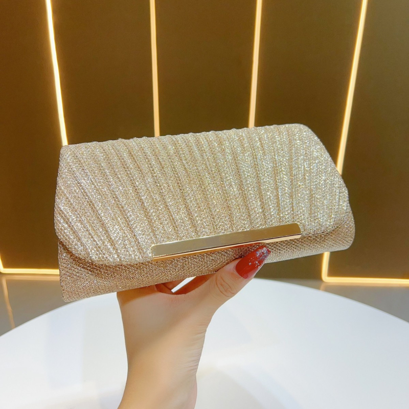 Novi stil – lagana luksuzna plisirana clutch torbica za žene, mala večernja torbica za rame ili crossbody