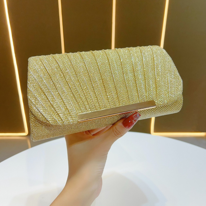 Novi stil – lagana luksuzna plisirana clutch torbica za žene, mala večernja torbica za rame ili crossbody