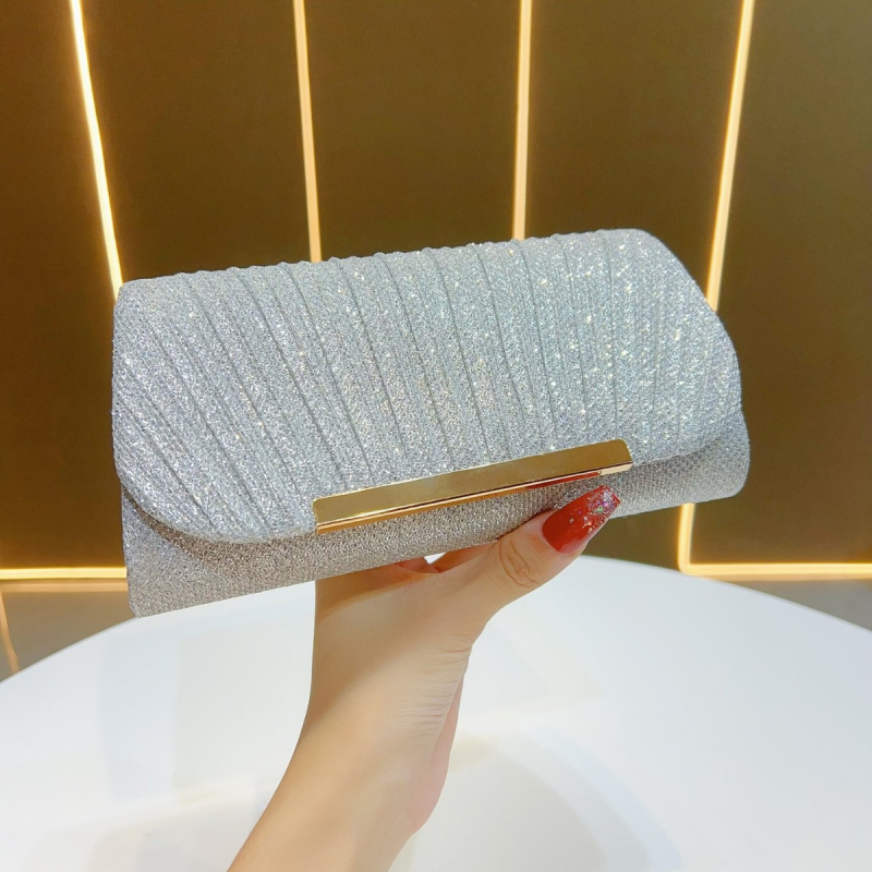 Novi stil – lagana luksuzna plisirana clutch torbica za žene, mala večernja torbica za rame ili crossbody