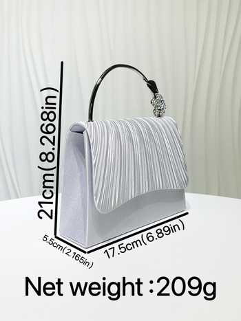 Crna clutch torbica s lancem, svestrana za večernje haljine i bankete, elegantna i jednostavna, inspirirana cheongsam