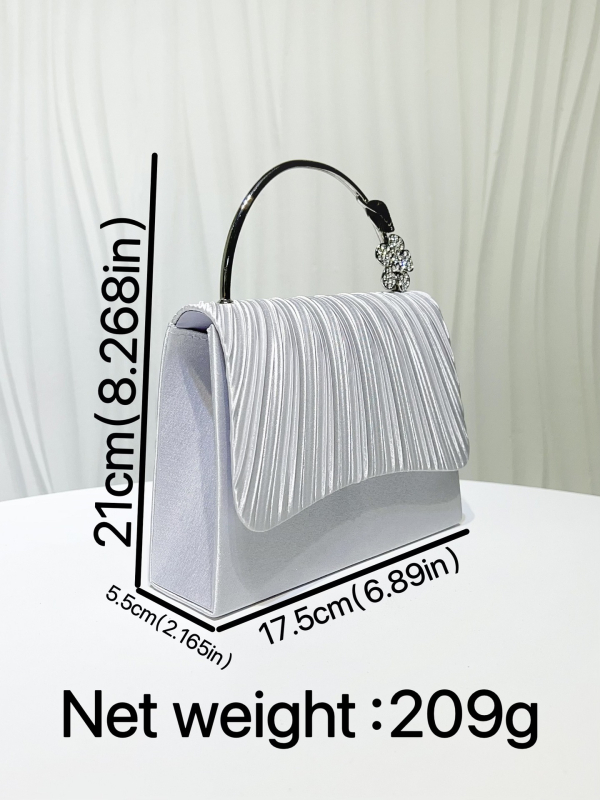 Crna clutch torbica s lancem, svestrana za večernje haljine i bankete, elegantna i jednostavna, inspirirana cheongsam