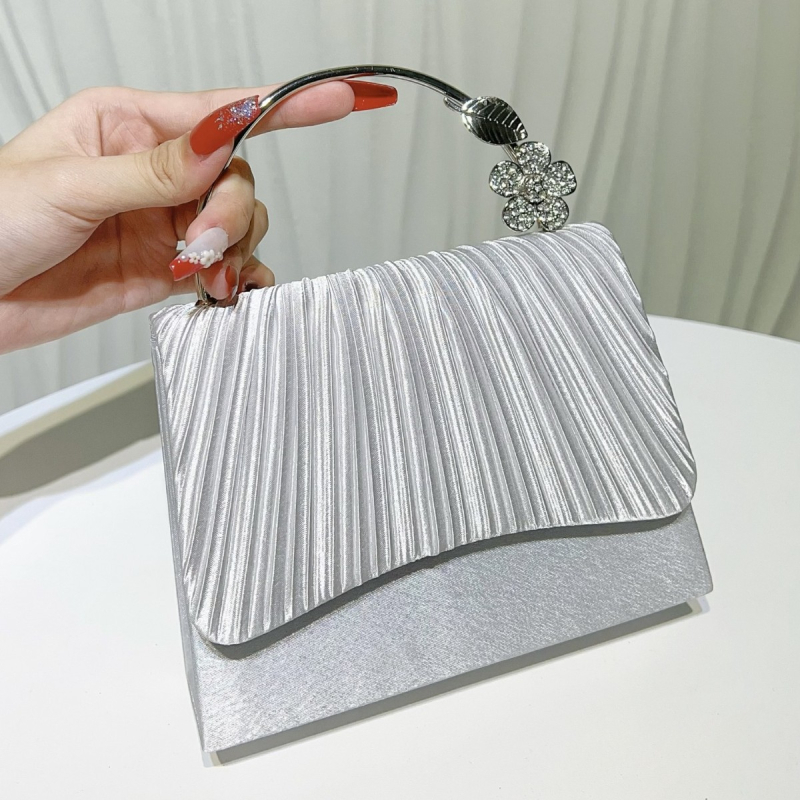Crna clutch torbica s lancem, svestrana za večernje haljine i bankete, elegantna i jednostavna, inspirirana cheongsam