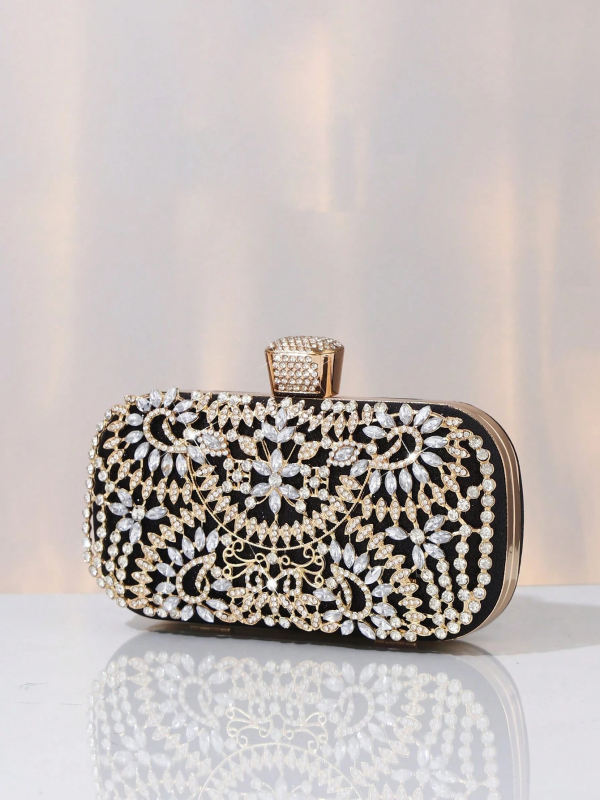 2025 Ženska večernja torbica s dijamantnom ukrasom – banket clutch s remenom preko tijela