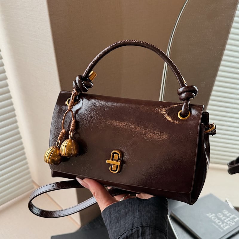 2025 ženska crossbody torba s jednim remenom, retro luksuzan stil, PU koža, srednja veličina, podstava od poliester