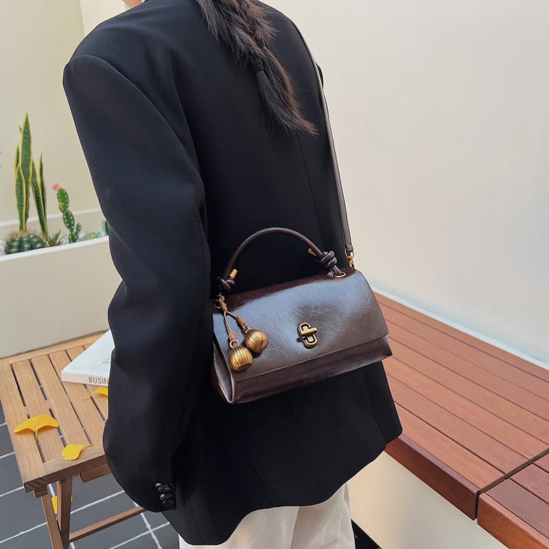 2025 ženska crossbody torba s jednim remenom, retro luksuzan stil, PU koža, srednja veličina, podstava od poliester