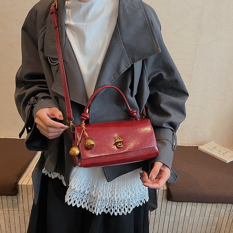 2025 ženska crossbody torba s jednim remenom, retro luksuzan stil, PU koža, srednja veličina, podstava od poliester