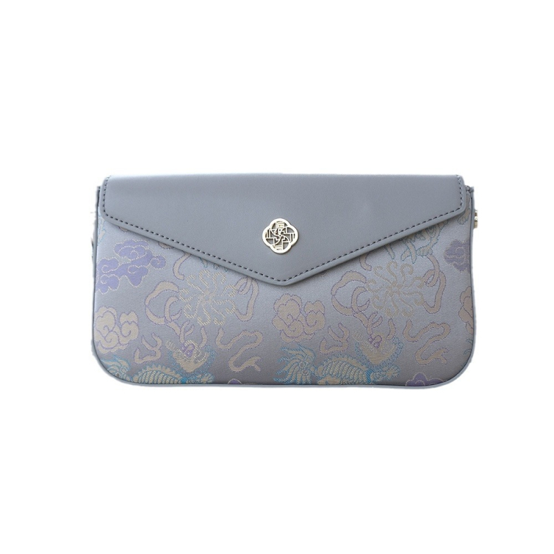 Nova kineskog stila crossbody torba od svile s lancem, kovertni oblik, inspirirana nacionalnim stilom, mala veličina, pretinac za telefon