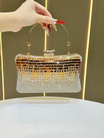 Ženska večernja clutch torba s dijamantima