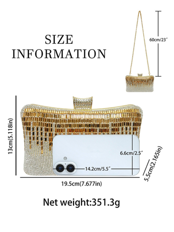 Ženska večernja clutch torba s dijamantima