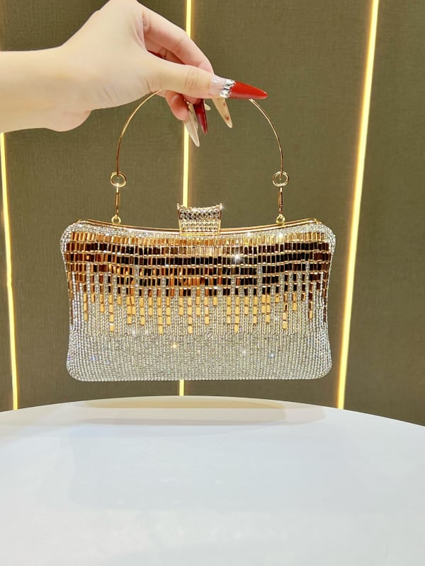 Ženska večernja clutch torba s dijamantima