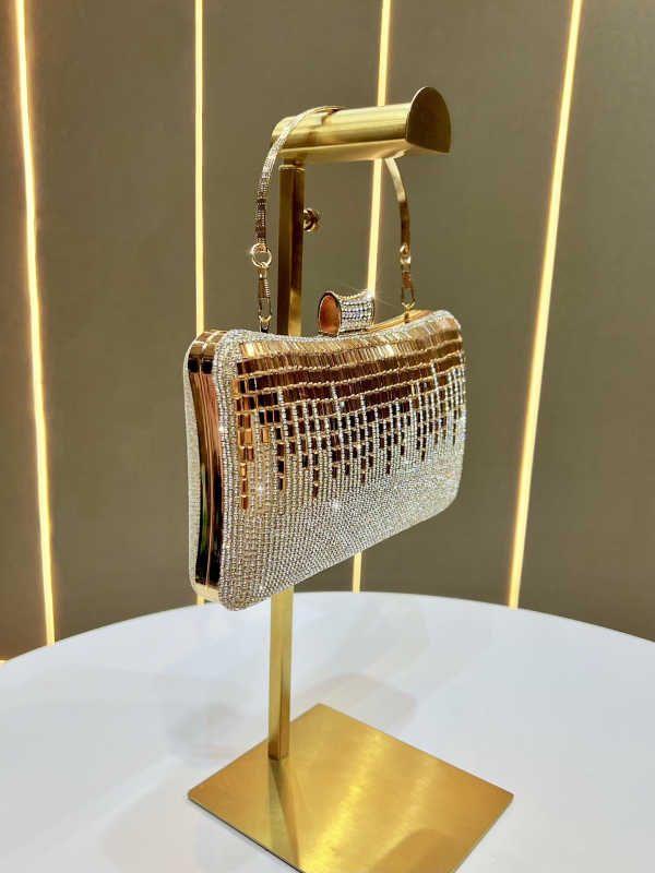 Ženska večernja clutch torba s dijamantima
