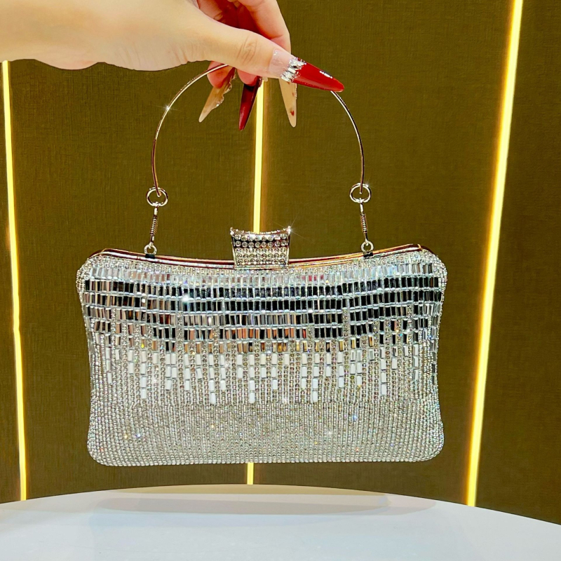 Ženska večernja clutch torba s dijamantima