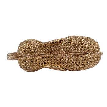 Clutch torbica u obliku slona s izrezima i dijamantima, večernja torba za žene, srebrna.