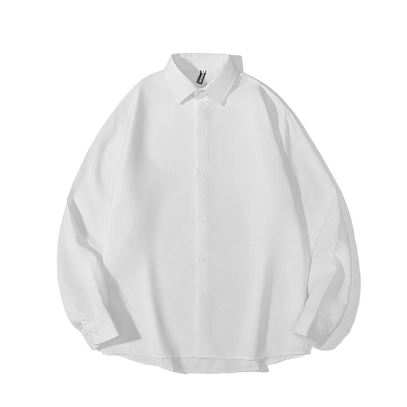 Muška košulja s dugim rukavima za proljeće i jesen, korejski stil, opušten kroj, elegantan i moderan, tkanina koja pada, bez glačanja, jednobojna, svestrana