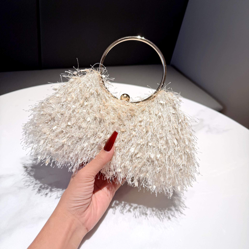 Letode pliš večernja torbica, mala kvadratna torba za KTV i banket, stil princeze – torba za rame ili crossbody
