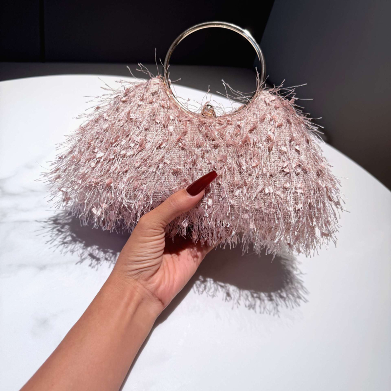Letode pliš večernja torbica, mala kvadratna torba za KTV i banket, stil princeze – torba za rame ili crossbody