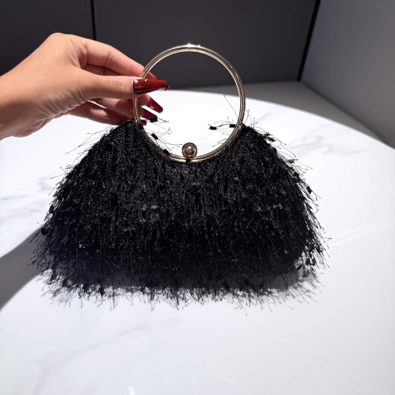Letode pliš večernja torbica, mala kvadratna torba za KTV i banket, stil princeze – torba za rame ili crossbody