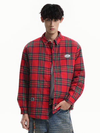 Muški overshirt u britskom stilu s karom, debeo za zimu, širok kroj, plus veličina