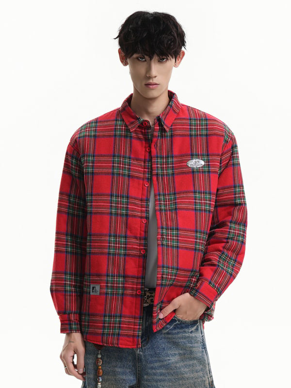 Muški overshirt u britskom stilu s karom, debeo za zimu, širok kroj, plus veličina