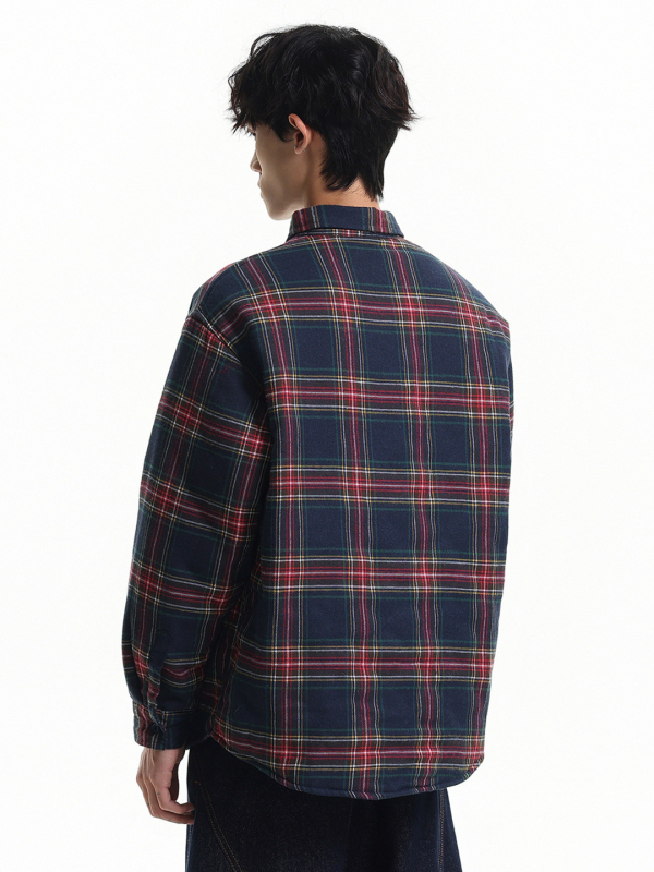 Muški overshirt u britskom stilu s karom, debeo za zimu, širok kroj, plus veličina