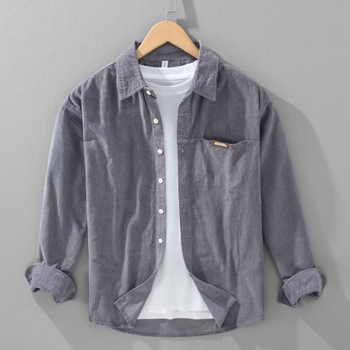 Férfi japán retro hosszú ujjú ing, tavasz–ősz, laza szabású, ing-jacke