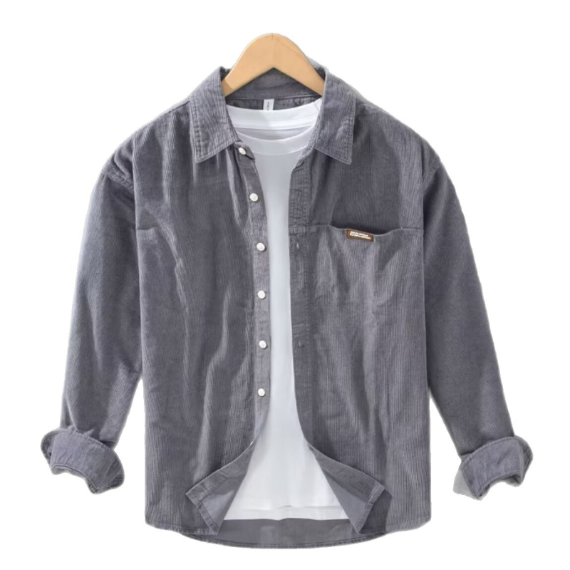 Férfi japán retro hosszú ujjú ing, tavasz–ősz, laza szabású, ing-jacke