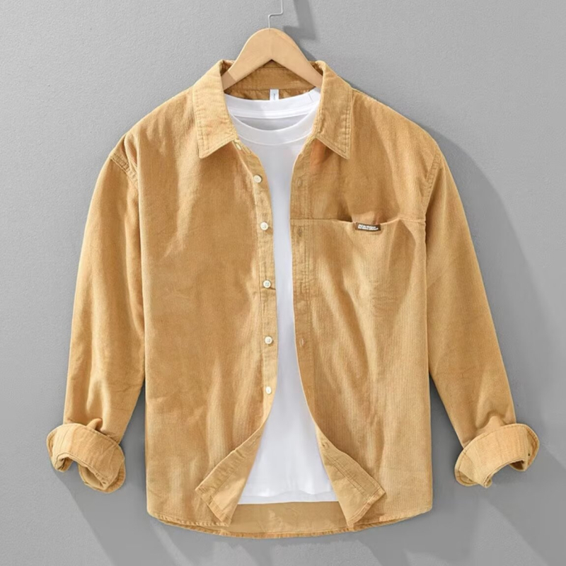 Férfi japán retro hosszú ujjú ing, tavasz–ősz, laza szabású, ing-jacke