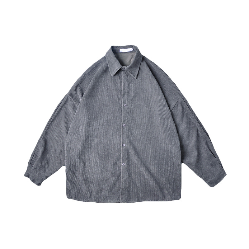 Muška košulja od korduroja – široka silueta, dugi rukavi, korejski stil, gradski streetwear,utjecaji Hongkonga i japanskog stila
