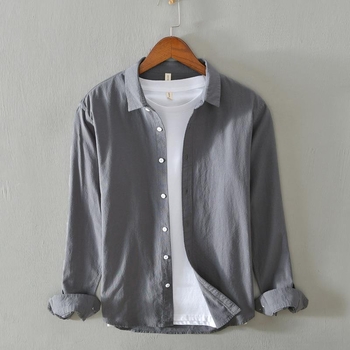 L748 Muška košulja u japanskom stilu, minimalistički umjetnički dizajn, casual pamučna Oxford košulja s hongkonškim retro štihom