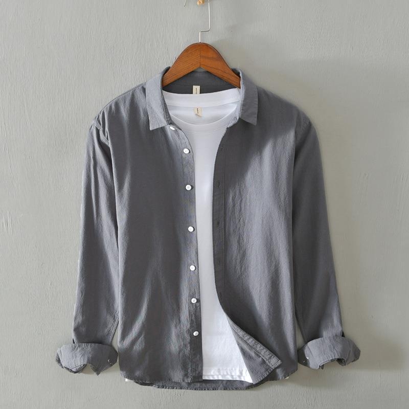 L748 Muška košulja u japanskom stilu, minimalistički umjetnički dizajn, casual pamučna Oxford košulja s hongkonškim retro štihom