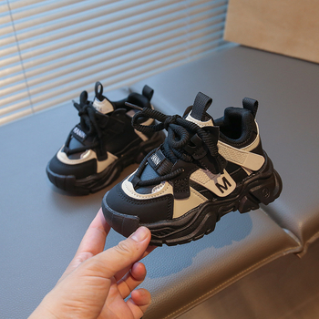 Dječje sportske tenisice, jesen-zima 2025, lagane, protuklizne, s fleec podstavom, casual dad shoes stil, mekana potplata