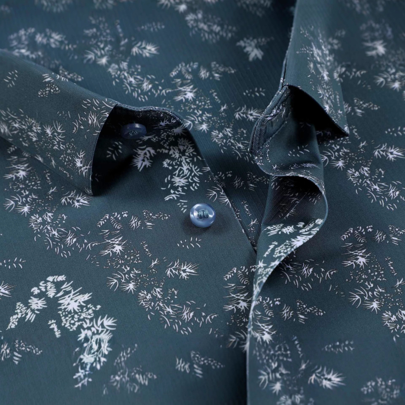 Cămașă pentru bărbați cu imprimeu floral, mâneci lungi, pentru bărbați de vârstă mijlocie, stil business-casual, înaltă calitate, fără călcare