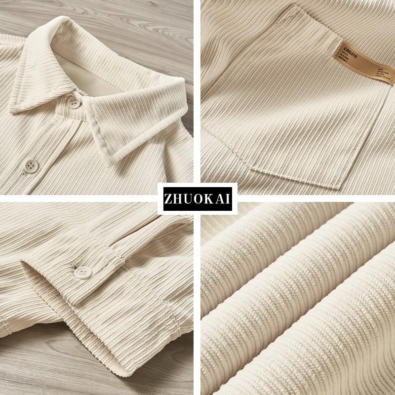 Muško košuljo-jakna od korduroja, dugi rukav, jesen-zima, japanski retro stil